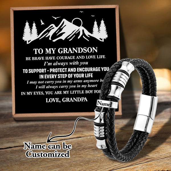 Grandpa To Grandson - My Little Boy Personalized Name Bracelet