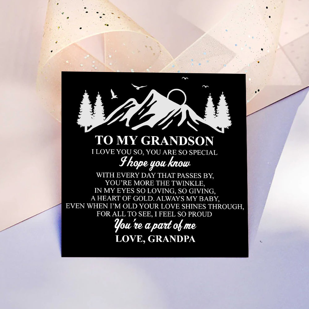 Grandpa To Grandson - You Are A Part Of Me Personalized Name Bracelet