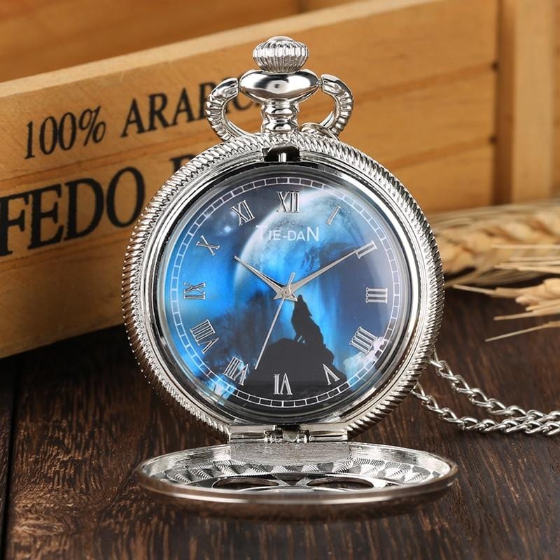 Pocket Watches Mysterious Howling Wolf Silver Vintage Pocket Watch GiveMe-Gifts