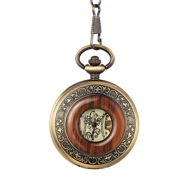 Pocket Watches Solid Wood Mechanic Hollow Vintage Pocket Watch GiveMe-Gifts