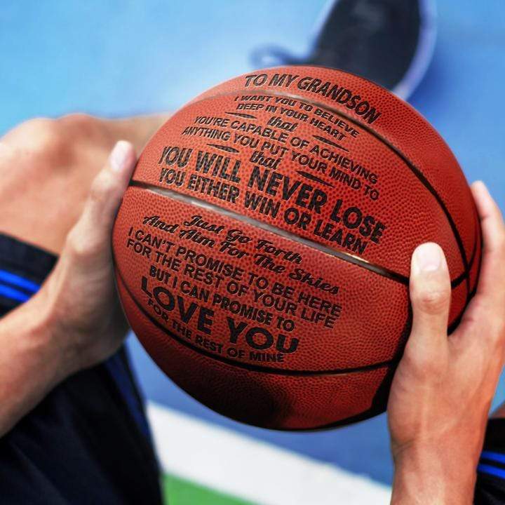 Basketball To My Grandson - You Will Never Lose Engraved Basketball GiveMe-Gifts