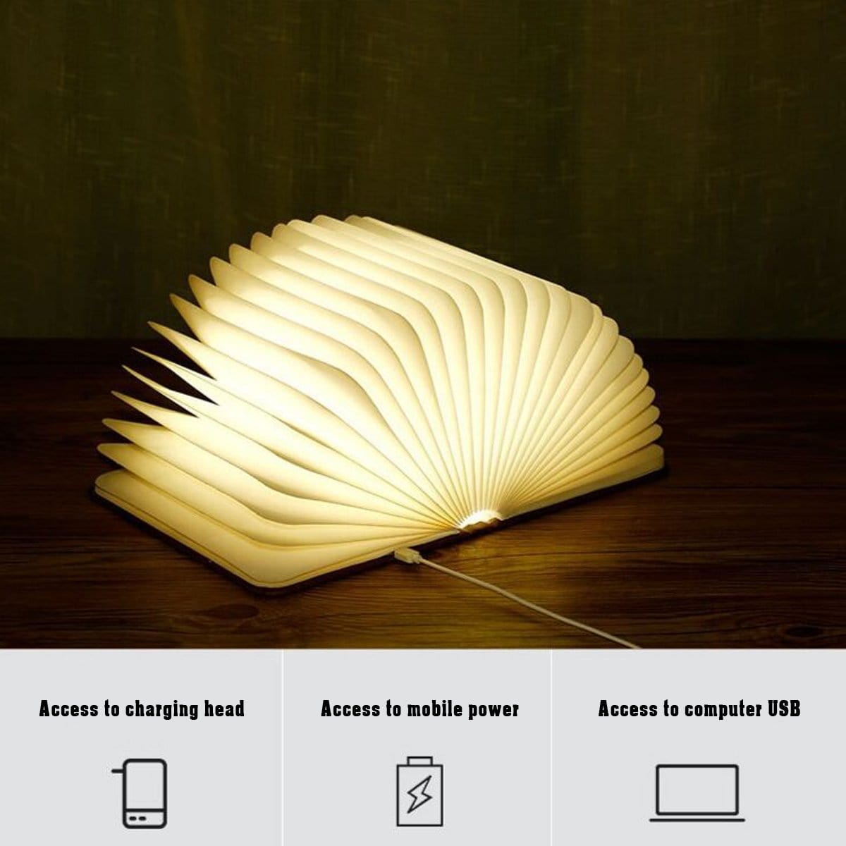 Book Lamp Mom To Daughter - I Can Promise To Love You LED Folding Book Light GiveMe-Gifts