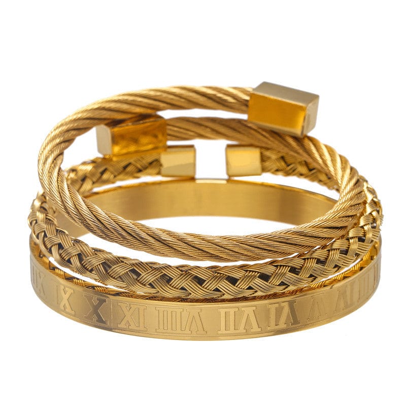 Bracelets For Dad Daughter To Dad - I Love You Dad Bangle Weave Roman Numeral Bracelets GiveMe-Gifts