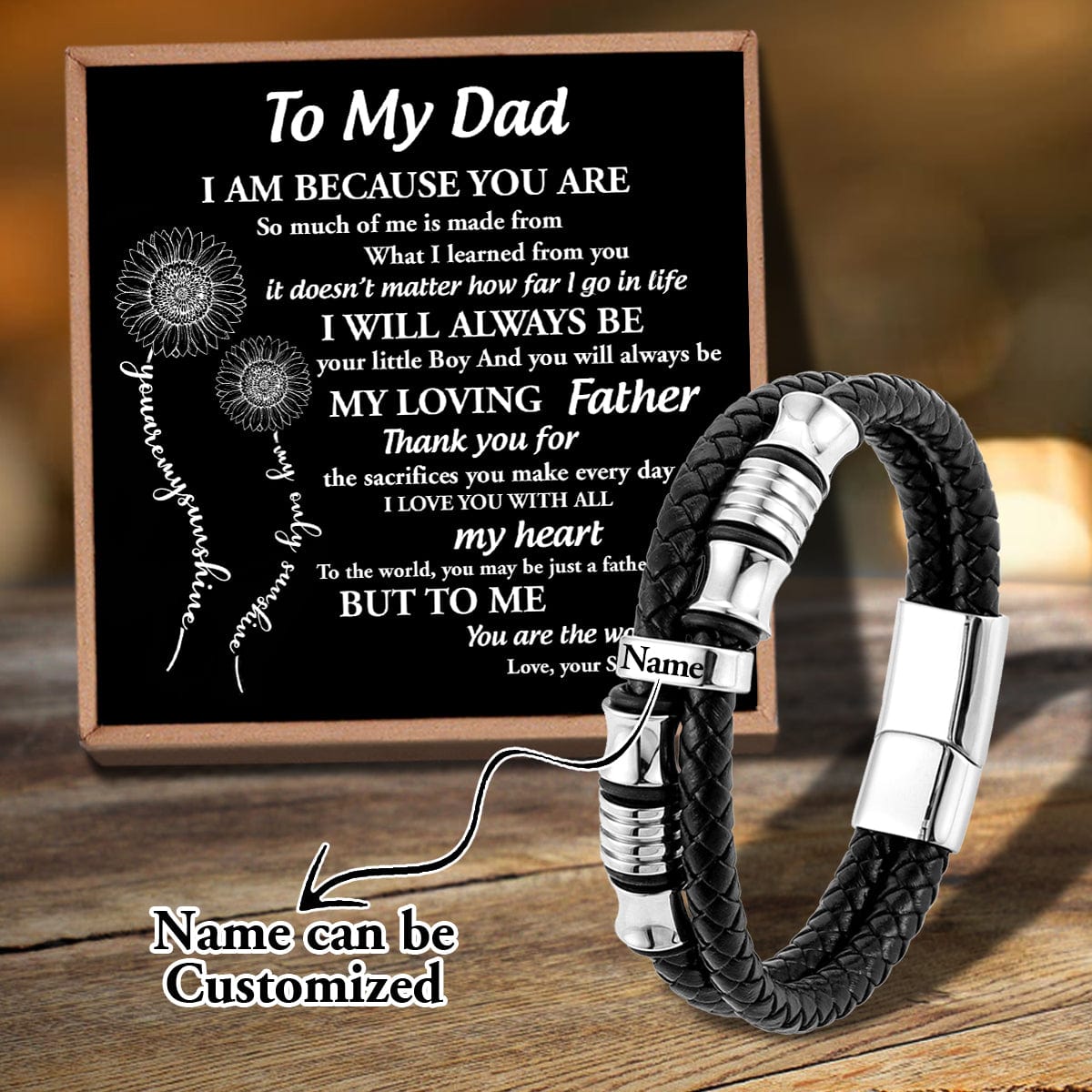 Bracelets For Dad Son To Dad - My Loving Father Personalized Name Bracelet GiveMe-Gifts