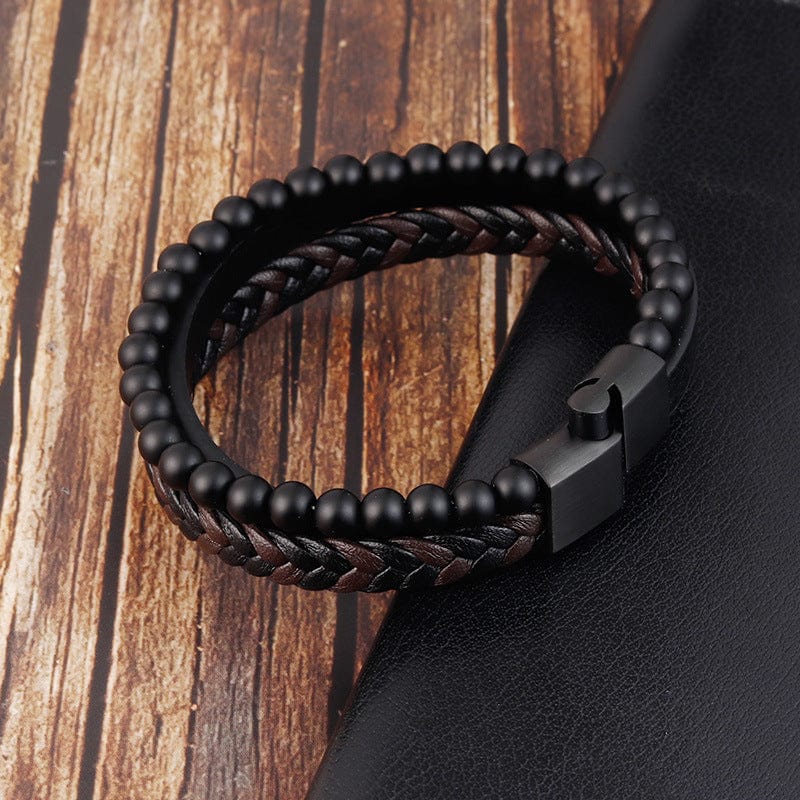 Bracelets For Dad Son To Dad - The World's Best Father Black Beaded Bracelets For Men GiveMe-Gifts