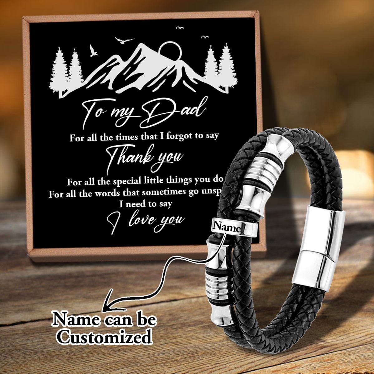 Bracelets For Dad To My Dad - Thank You I Love You Personalized Name Bracelet GiveMe-Gifts