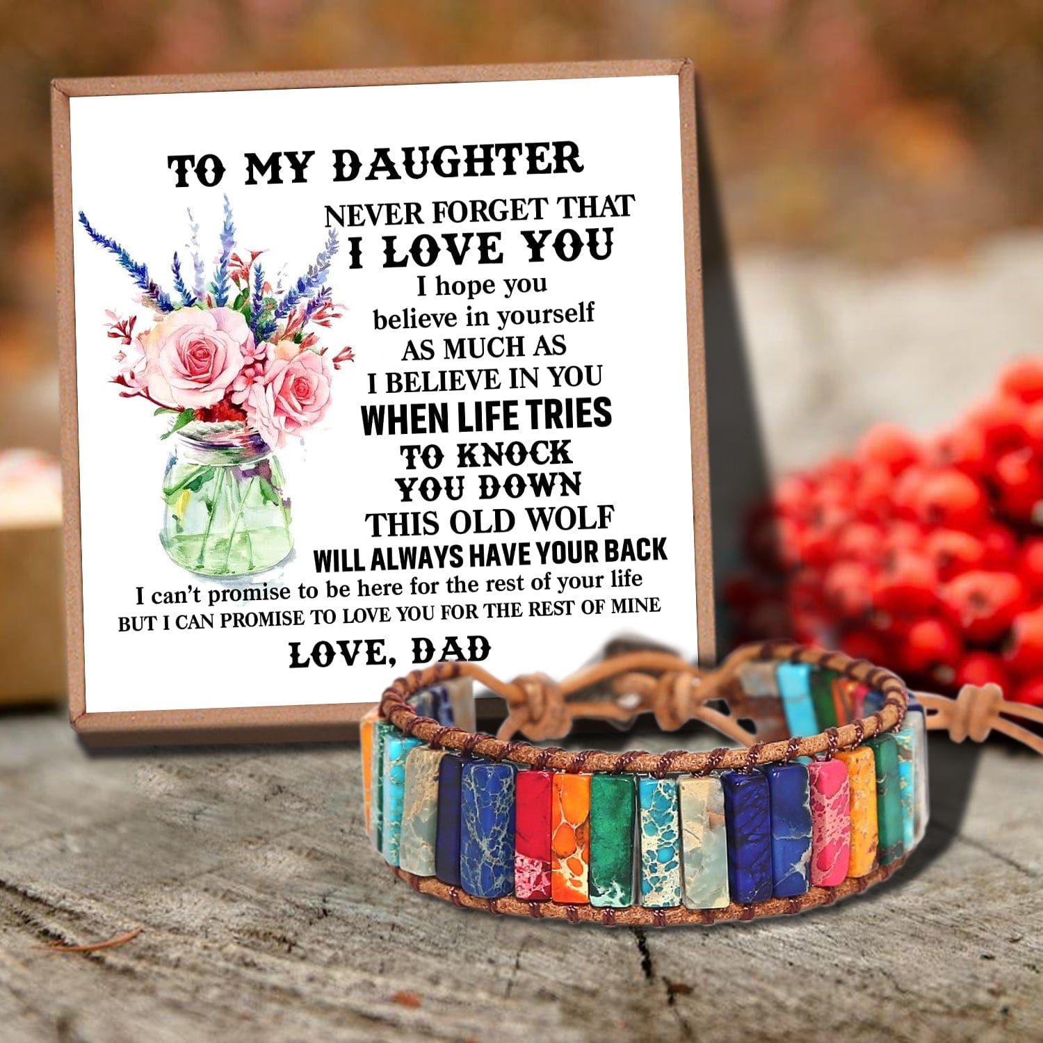 Bracelets For Daughter Dad To Daughter - Believe In Yourself Gemstones Chakra Bracelet GiveMe-Gifts