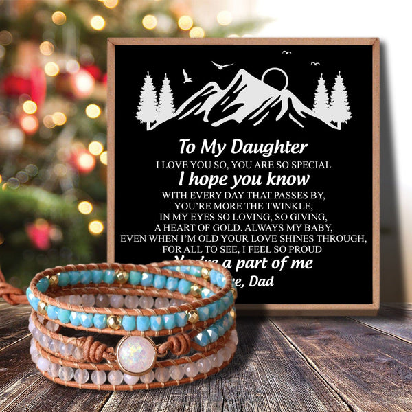 Bracelets For Daughter Dad To Daughter - You Are A Part Of Me Crystal Beaded Bracelet GiveMe-Gifts