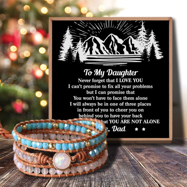 Bracelets For Daughter Dad To Daughter - You Are Not Alone Crystal Beaded Bracelet GiveMe-Gifts