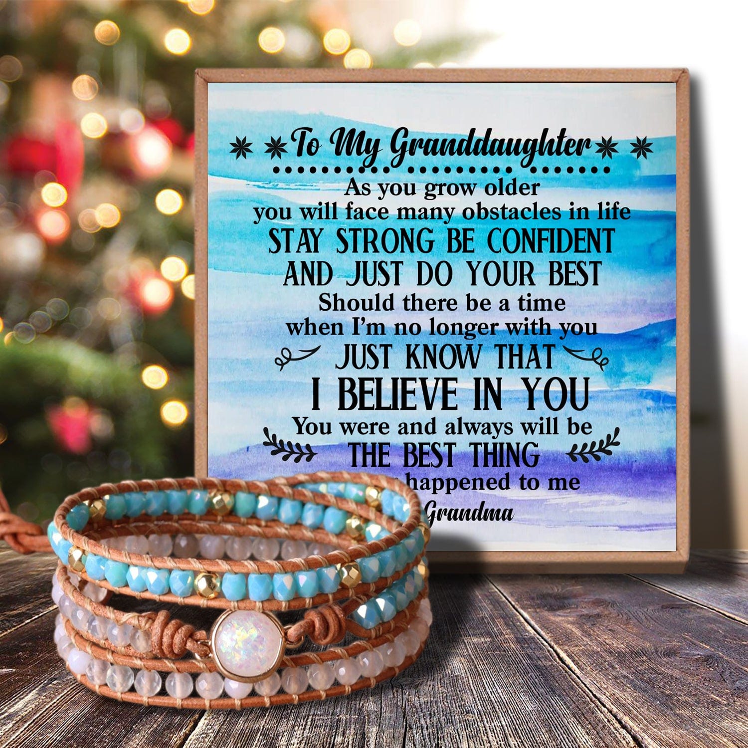 Bracelets For Granddaughter Grandma To Granddaughter - I Believe In You Crystal Beaded Bracelet GiveMe-Gifts