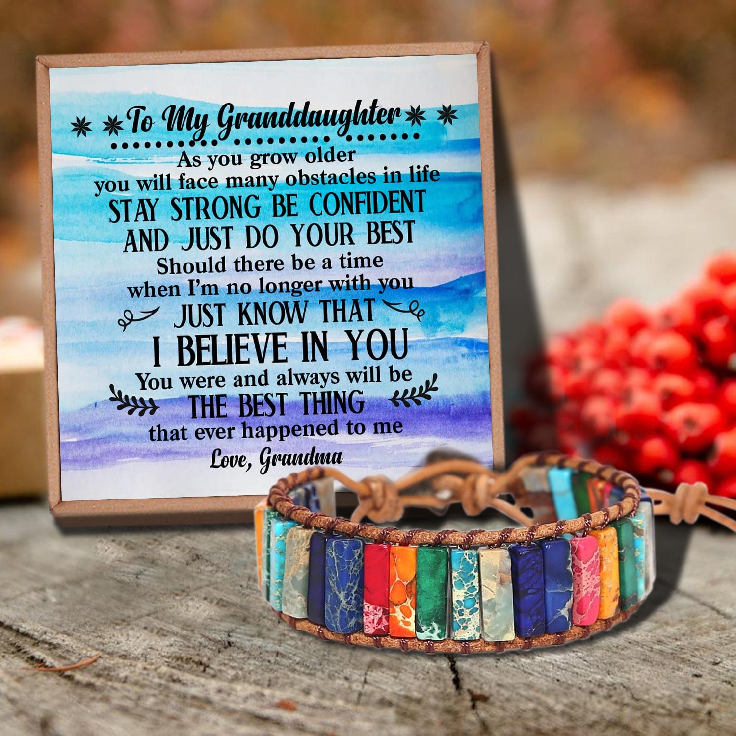 Bracelets For Granddaughter Grandma To Granddaughter - I Believe In You Gemstones Chakra Bracelet GiveMe-Gifts