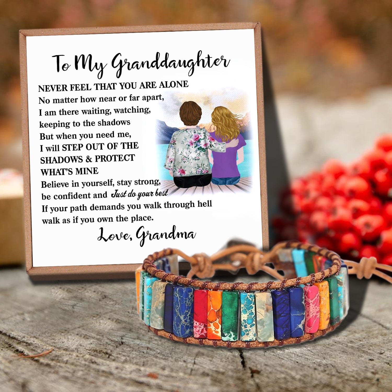 Bracelets For Granddaughter Grandma To Granddaughter - You Are Not Alone Gemstones Chakra Bracelet GiveMe-Gifts