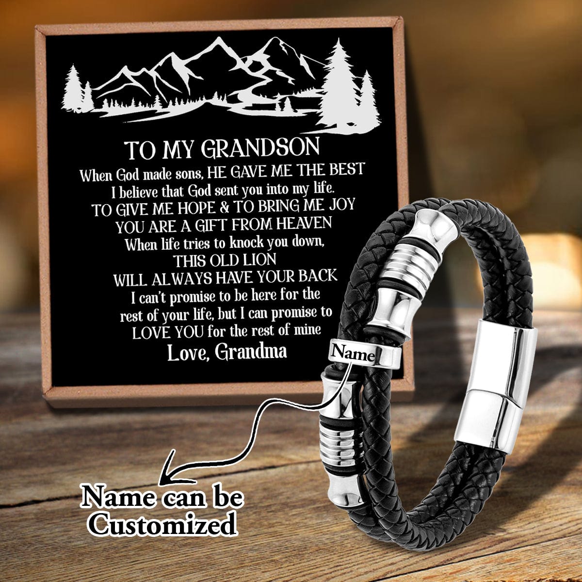 Bracelets For Grandson Grandma To Grandson - Always Have Your Back Personalized Name Bracelet GiveMe-Gifts