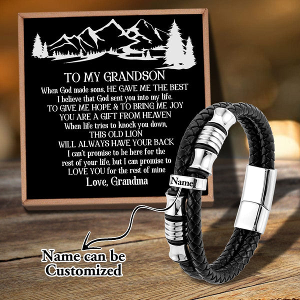 Bracelets For Grandson Grandma To Grandson - Always Have Your Back Personalized Name Bracelet GiveMe-Gifts