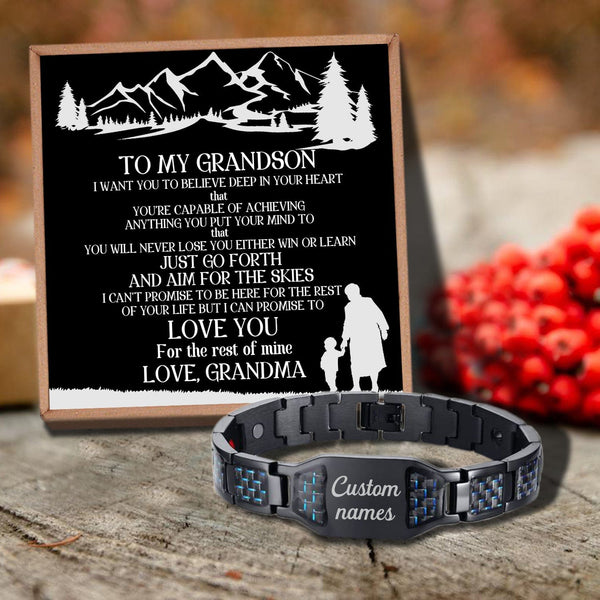 Bracelets For Grandson Grandma To Grandson - I Love You For The Rest Of Mine Customized Name Bracelet GiveMe-Gifts