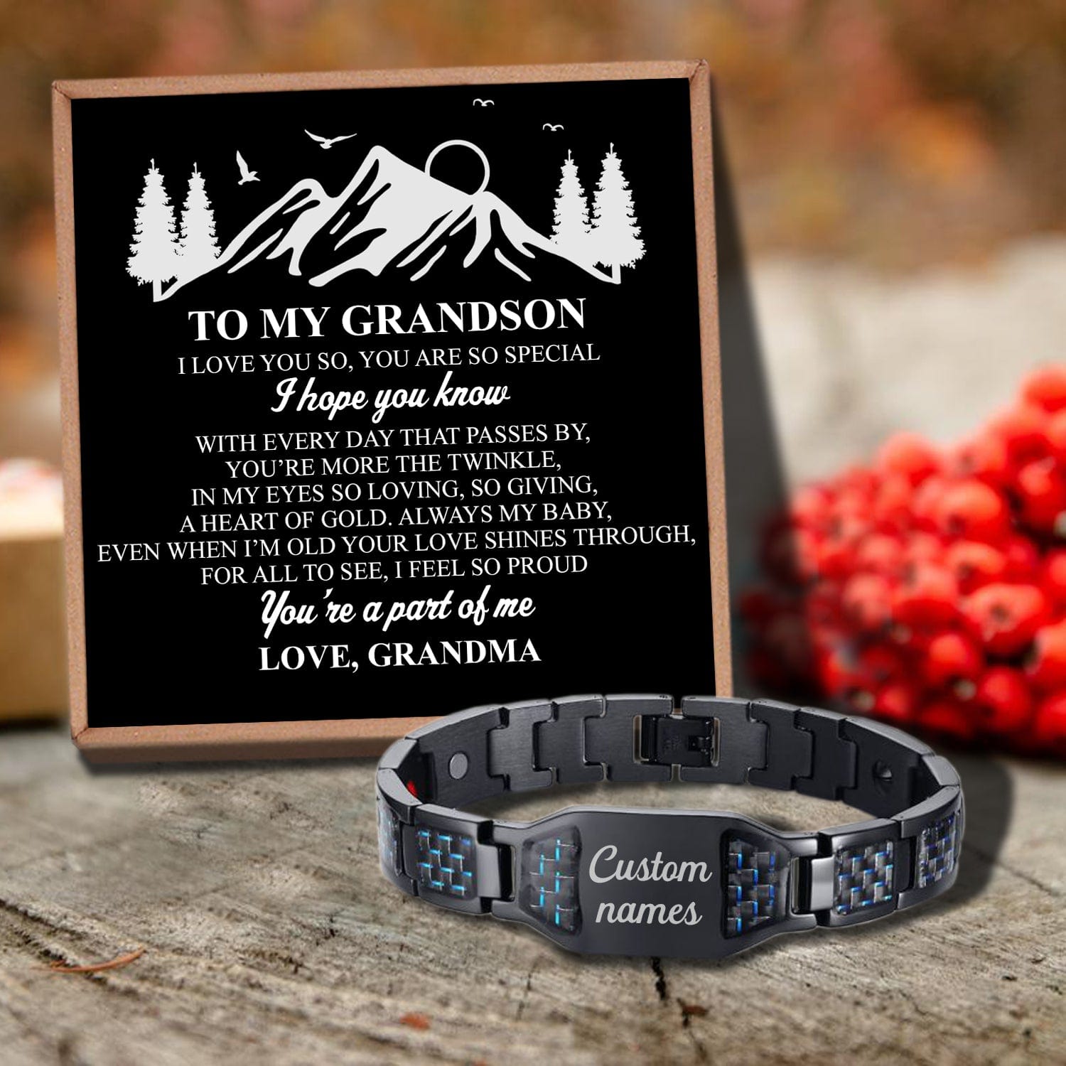 Bracelets For Grandson Grandma To Grandson - You Are A Part Of Me Customized Name Bracelet GiveMe-Gifts