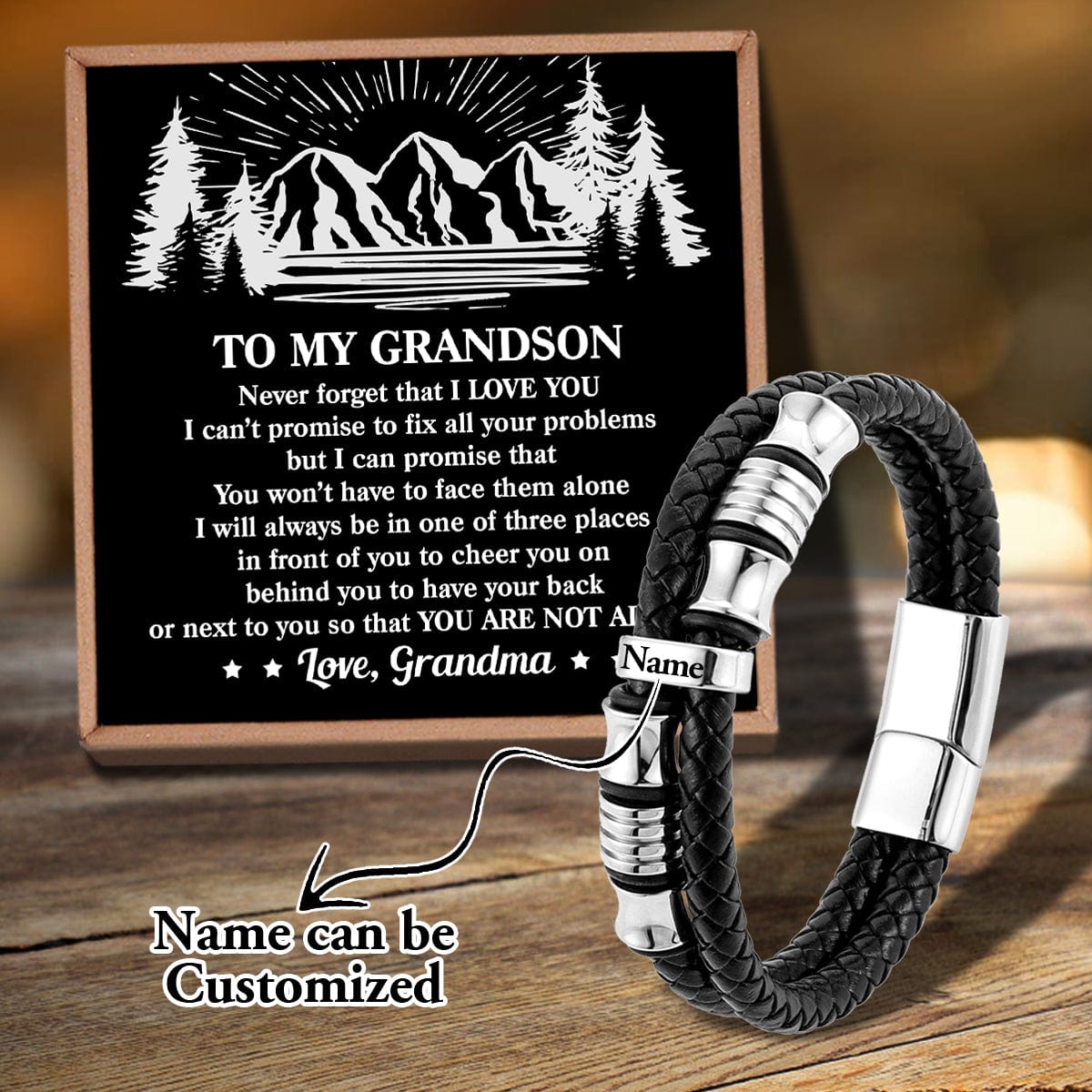 Bracelets For Grandson Grandma To Grandson - You Are Not Alone Personalized Name Bracelet GiveMe-Gifts