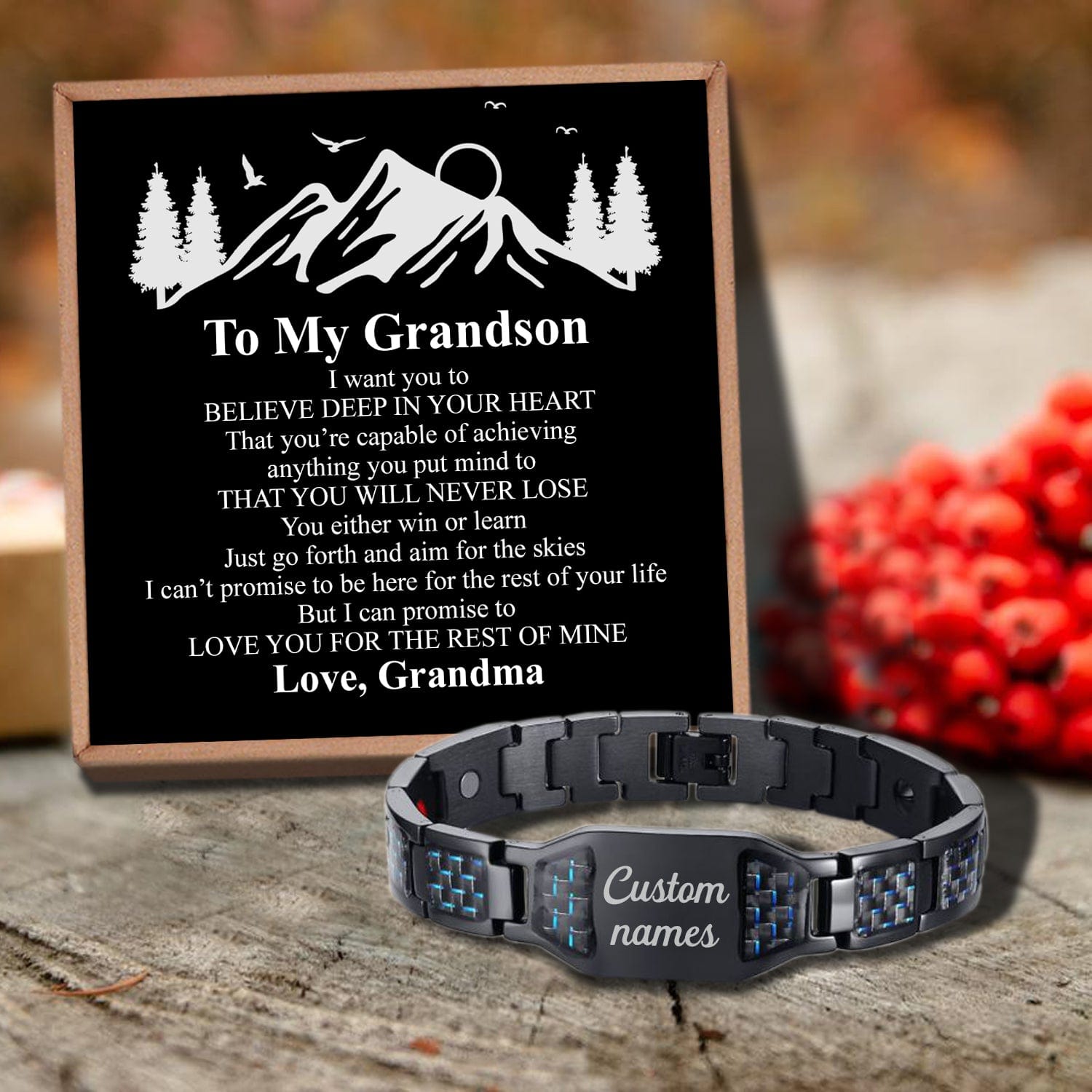 Bracelets For Grandson Grandma To Grandson - You Will Never Lose Customized Name Bracelet GiveMe-Gifts
