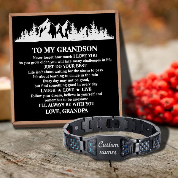 Bracelets For Grandson Grandpa To Grandson - Just Do Your Best Customized Name Bracelet GiveMe-Gifts