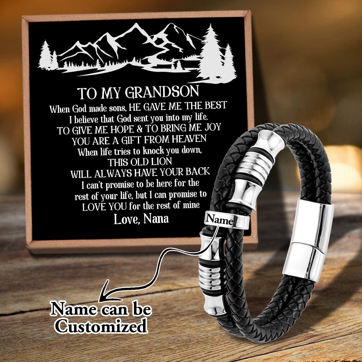 Bracelets For Grandson Nana To Grandson - Always Have Your Back Personalized Name Bracelet GiveMe-Gifts