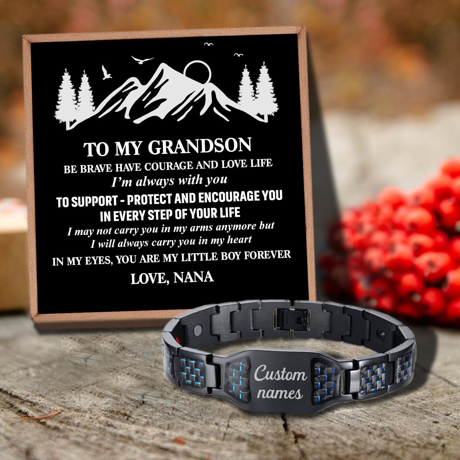 Bracelets For Grandson Nana To Grandson - My Little Boy Forever Customized Name Bracelet GiveMe-Gifts