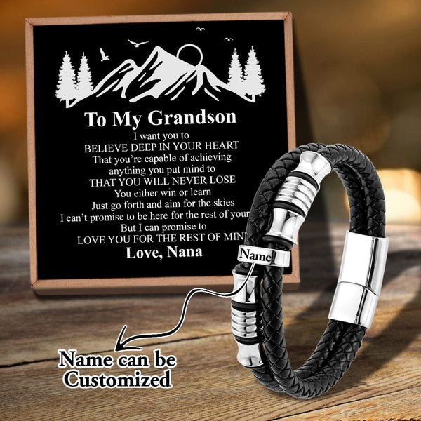 Bracelets For Grandson Nana To Grandson - You Will Never Lose Personalized Name Bracelet GiveMe-Gifts