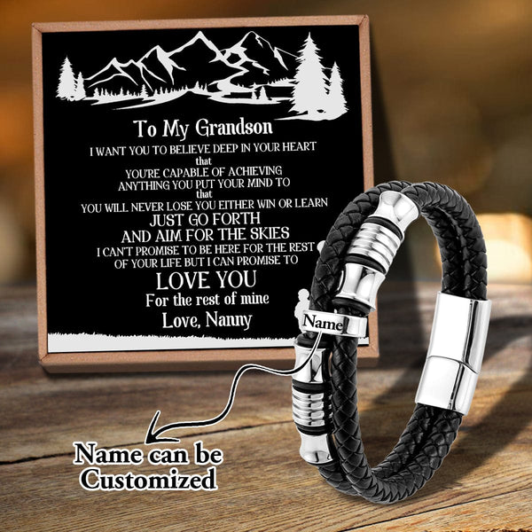 Bracelets For Grandson Nanny To Grandson - I Promise To Love You Personalized Name Bracelet GiveMe-Gifts