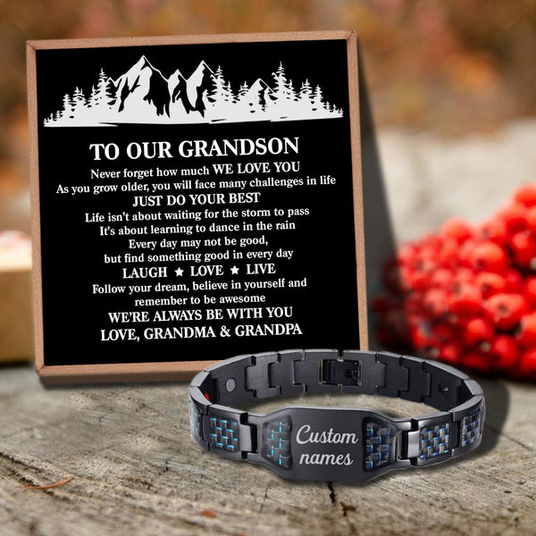 Bracelets For Grandson To Our Grandson - Just Do Your Best Customized Name Bracelet GiveMe-Gifts