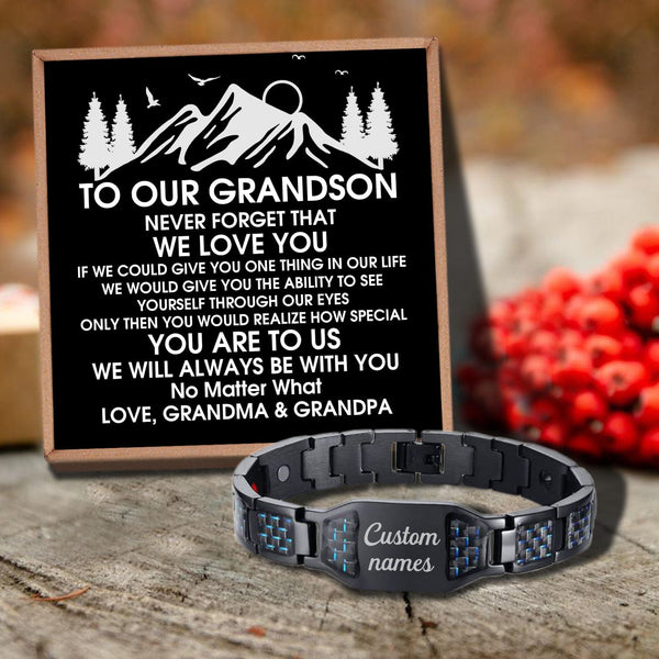 Bracelets For Grandson To Our Grandson - We Will Always Be With You Customized Name Bracelet GiveMe-Gifts