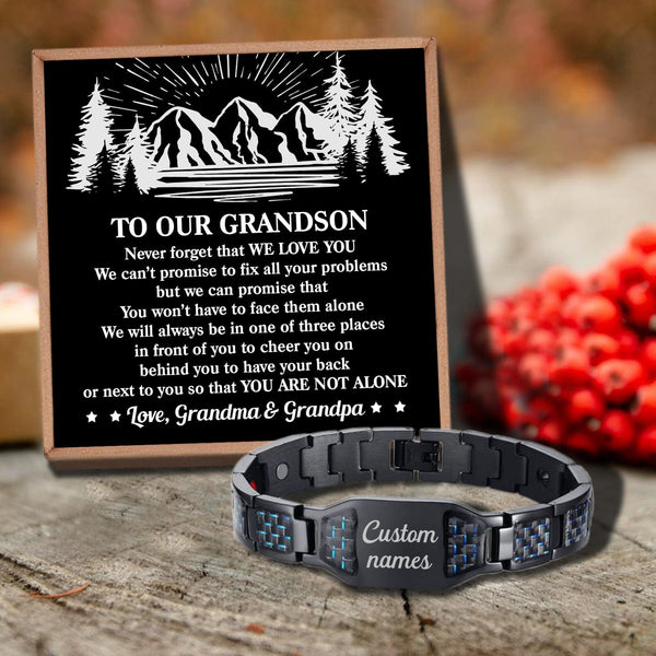 Bracelets For Grandson To Our Grandson - You Are Not Alone Customized Name Bracelet GiveMe-Gifts