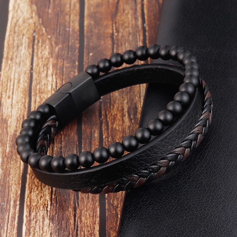 Bracelets For Husband To My Husband - I Choose You Black Beaded Bracelets For Men GiveMe-Gifts