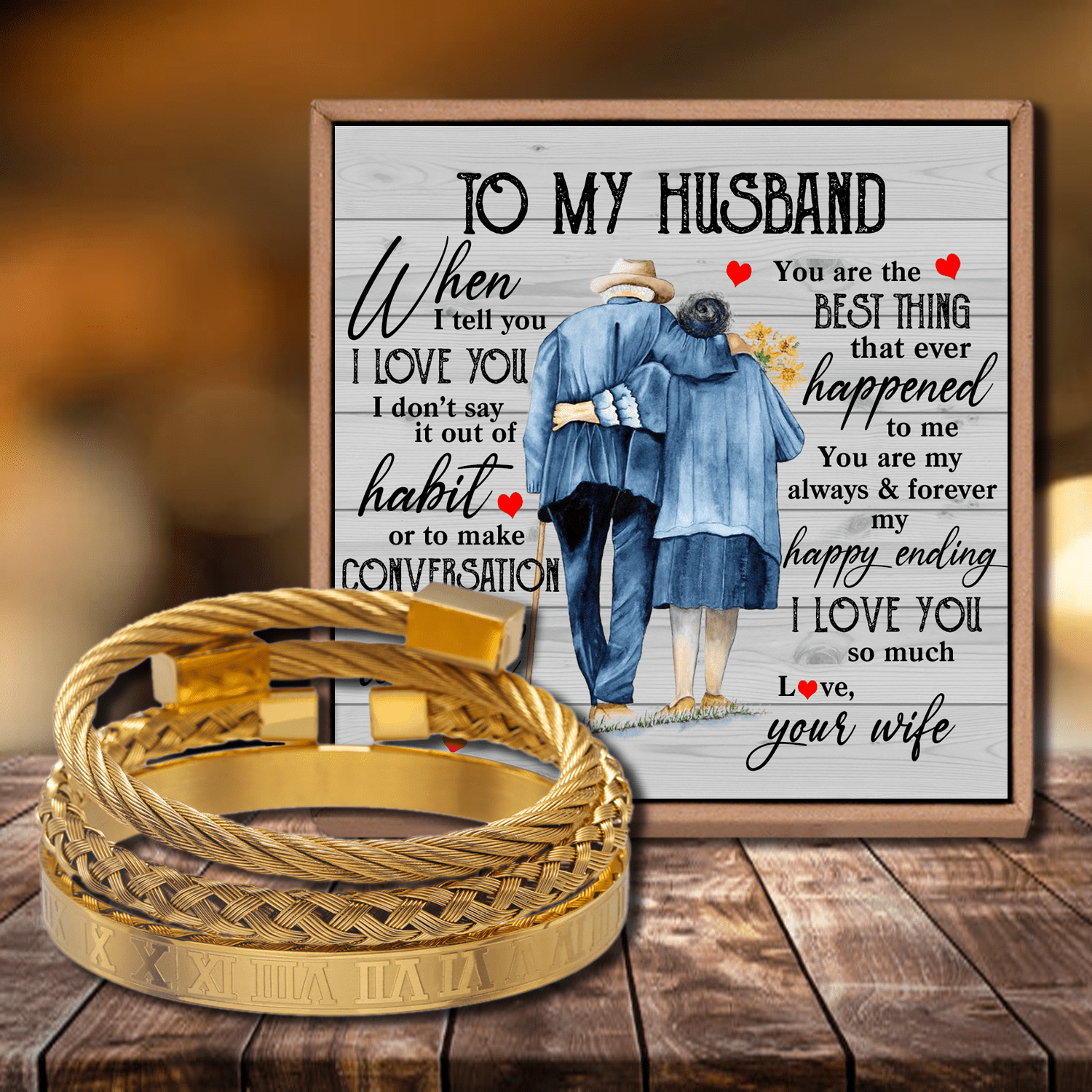 Bracelets To My Husband - You Are The Best Thing Roman Numeral Bracelet Set Gold GiveMe-Gifts