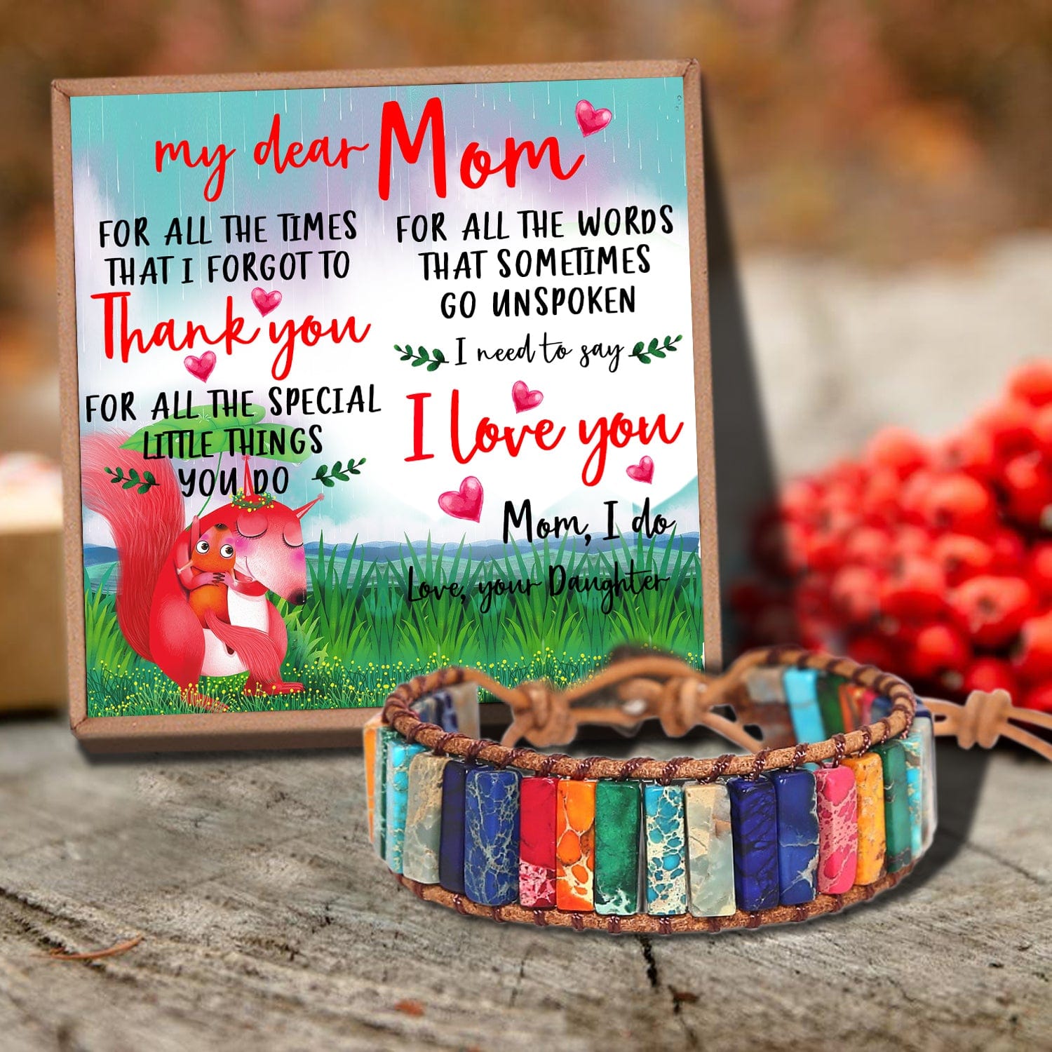 Bracelets For Mom Daughter To Mom - Thank You For All Gemstones Chakra Bracelet GiveMe-Gifts