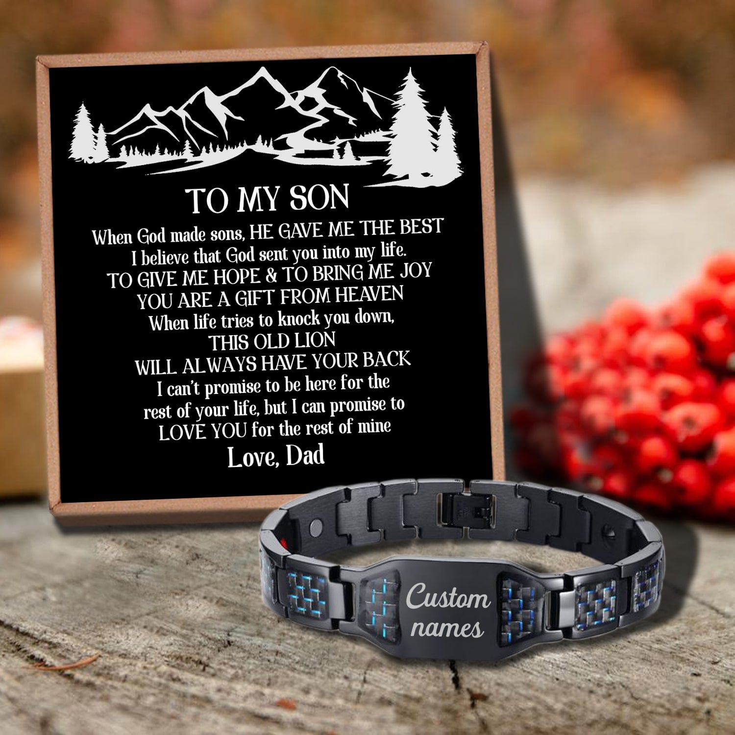 Bracelets For Son Dad To Son - Always Have Your Back Customized Bracelet For Men GiveMe-Gifts