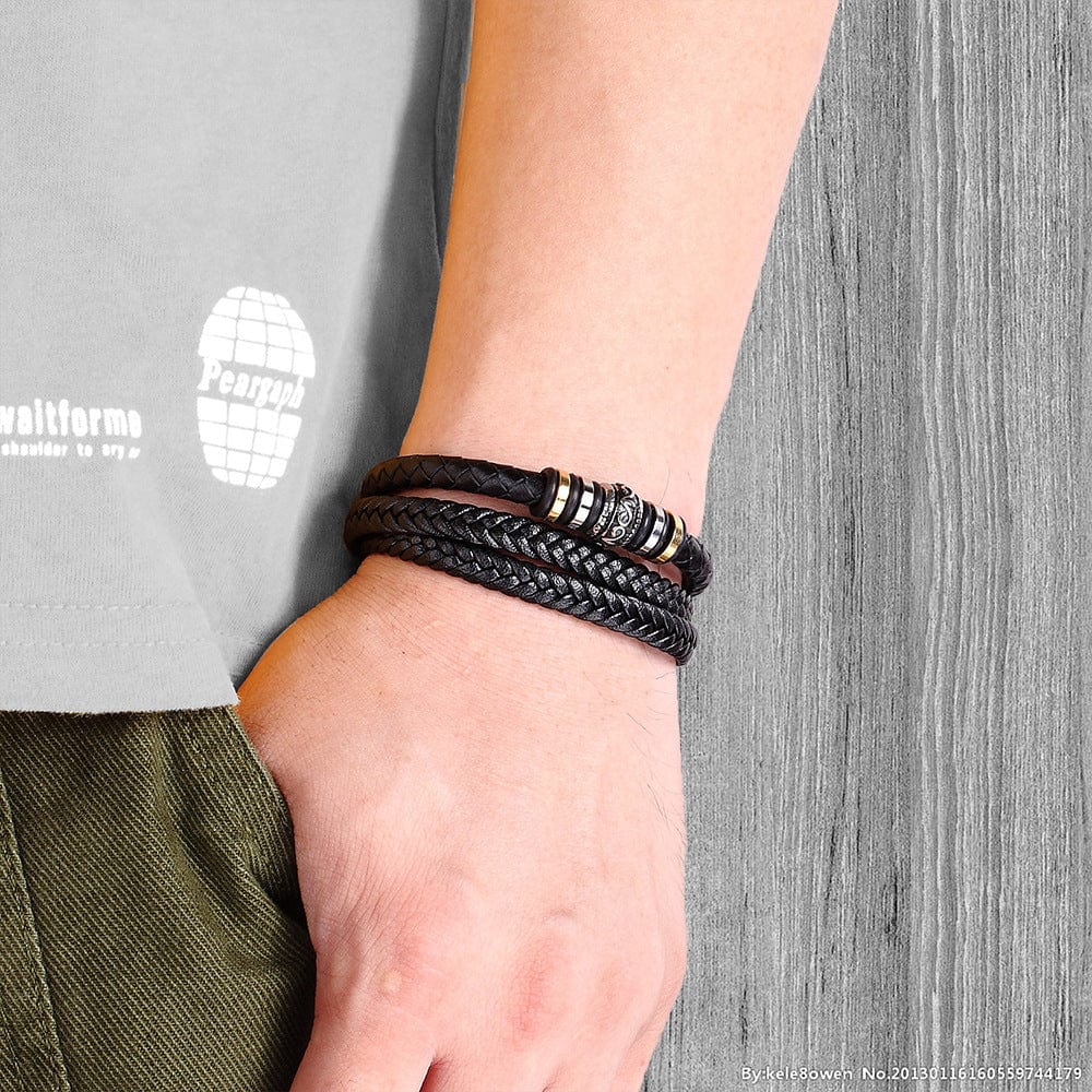 Bracelets For Son Dad To Son - Believe Deep In Your Heart Braided Leather Bracelet GiveMe-Gifts