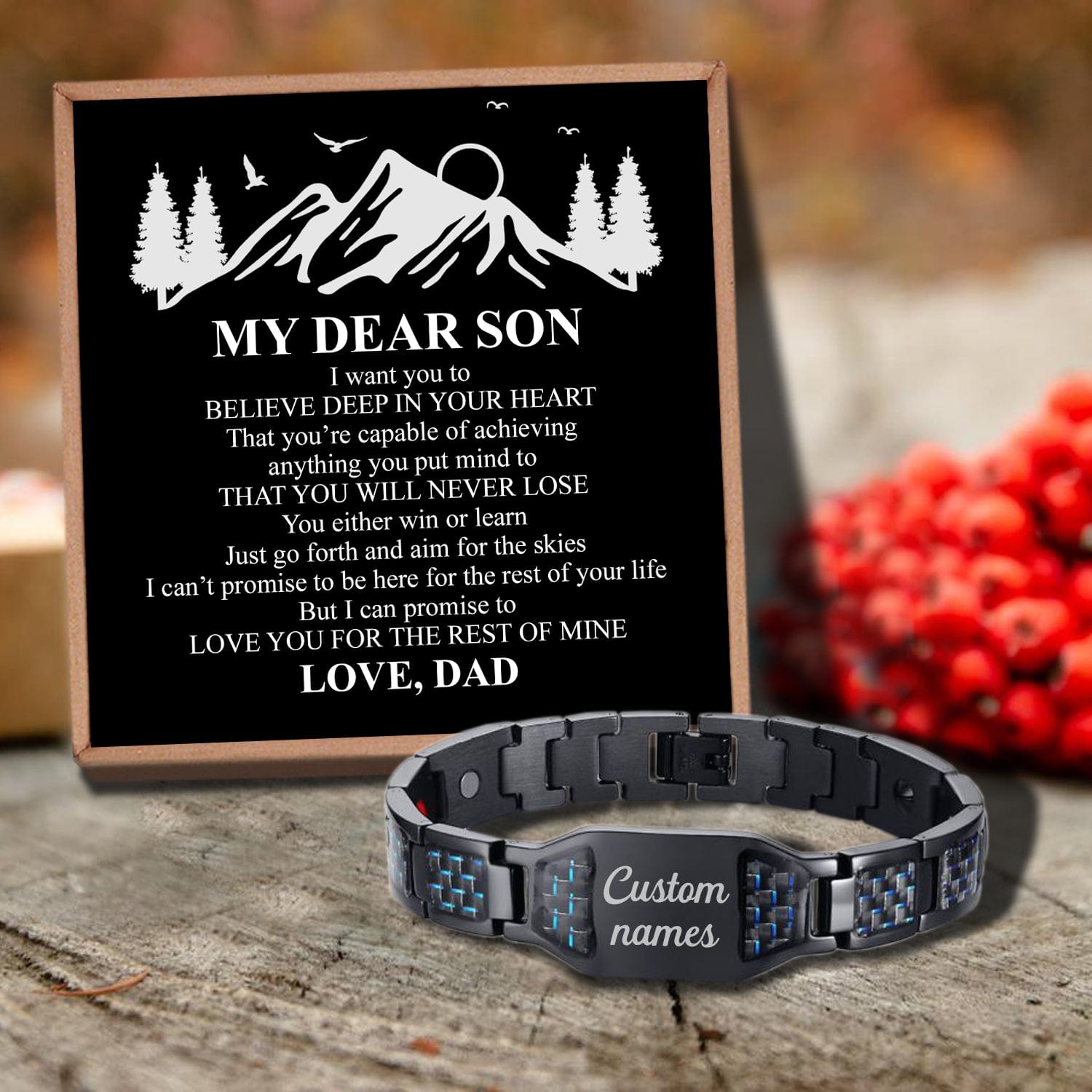 Bracelets For Son Dad To Son - You Will Never Lose Customized Bracelet For Men GiveMe-Gifts