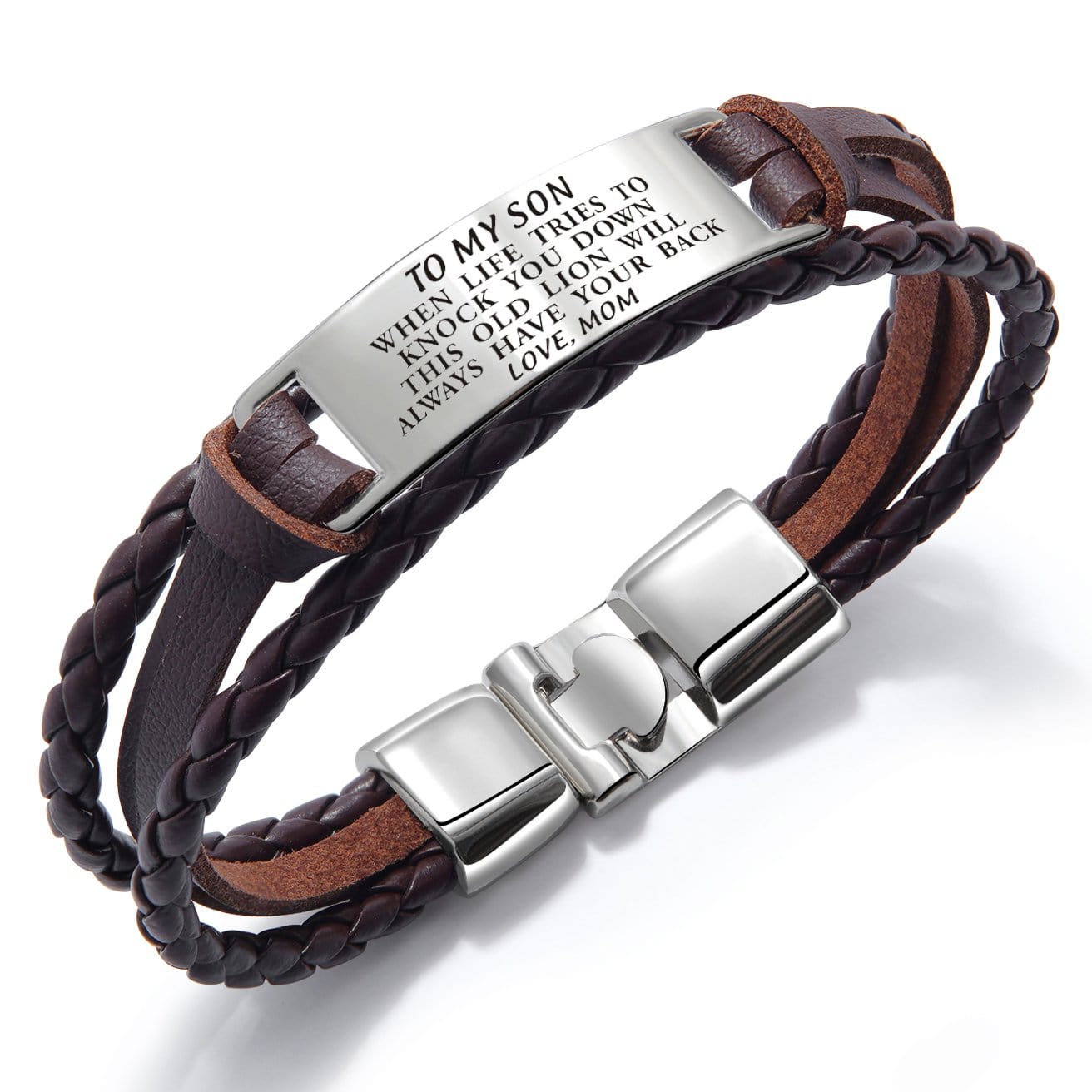 Bracelets Mom To Son - Always Have Your Back Leather Bracelet Brown GiveMe-Gifts