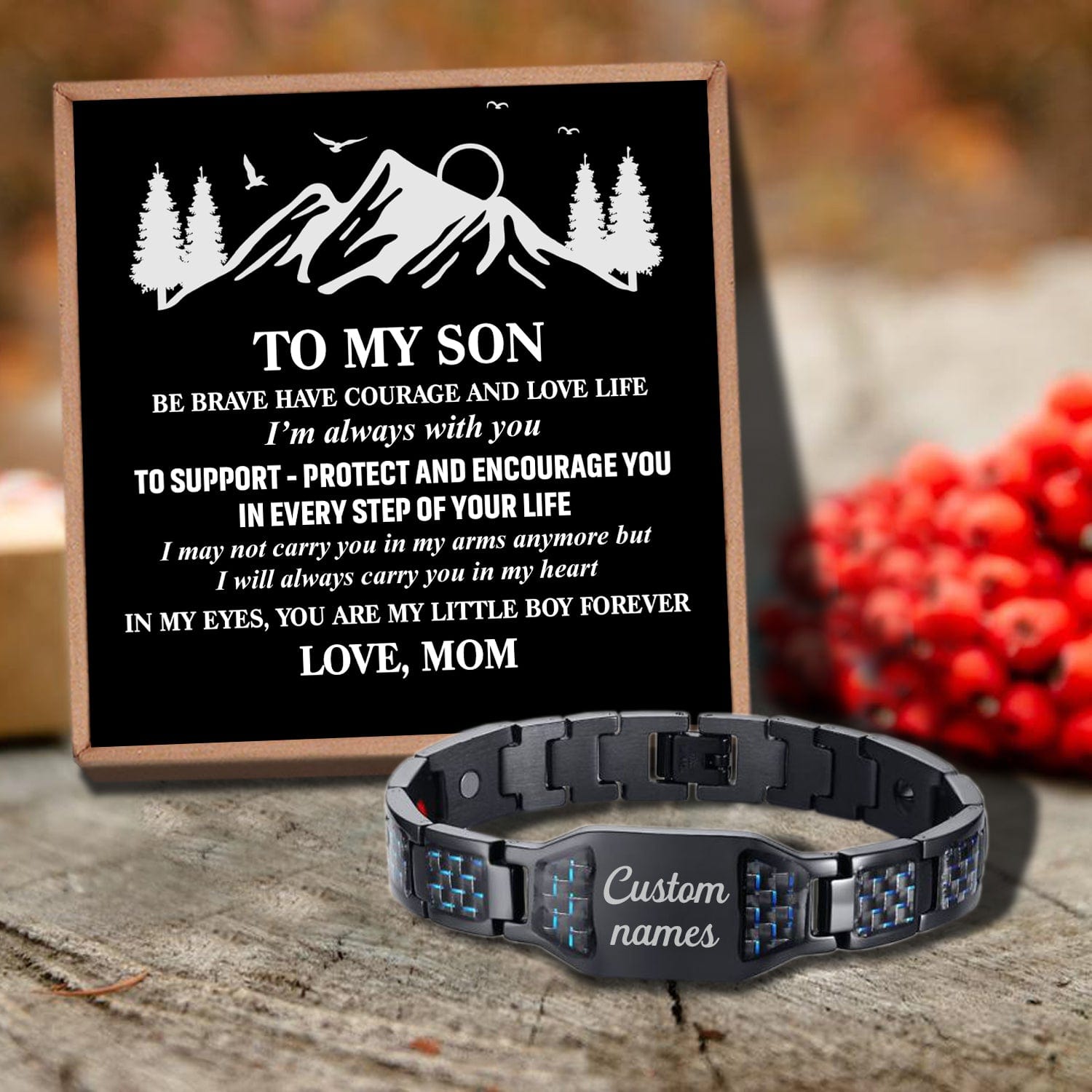 Bracelets For Son Mom To Son - My Little Boy Forever Customized Bracelet For Men GiveMe-Gifts