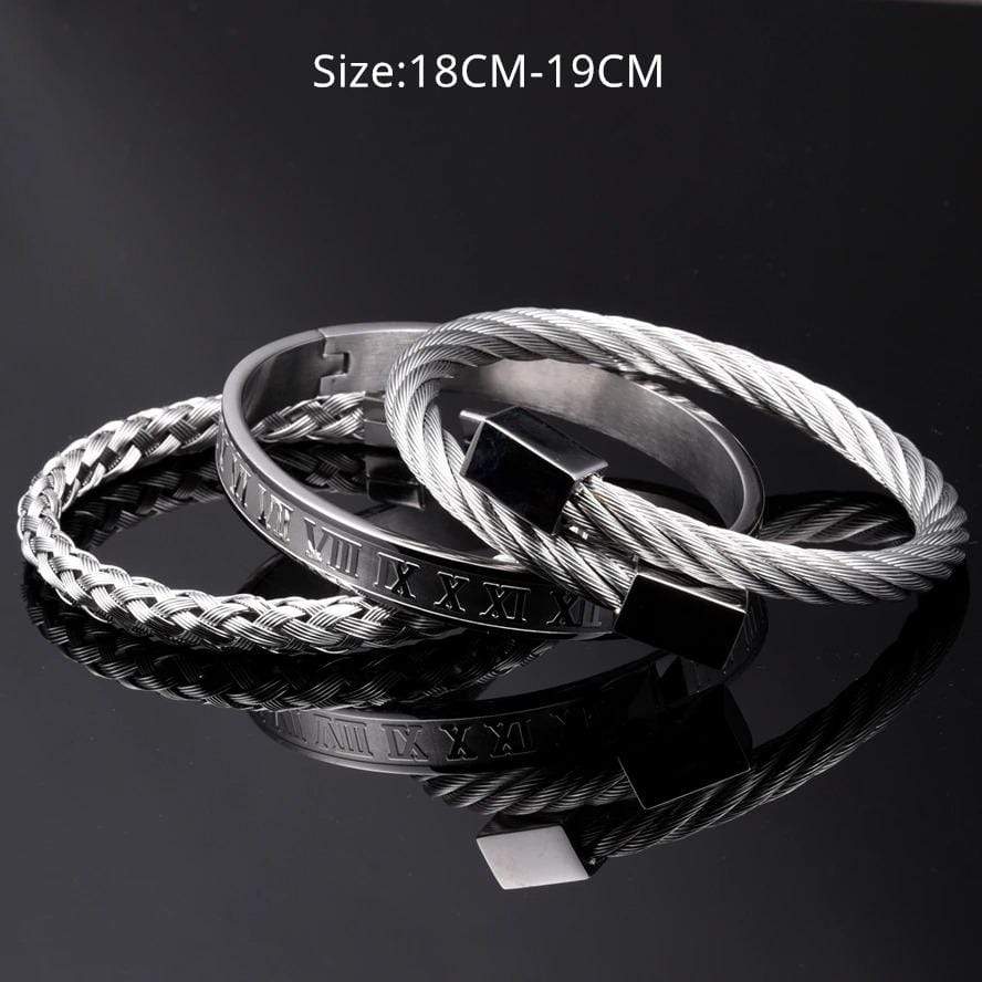 Bracelets Mom To Son - My Little Boy Roman Numeral Bangle Weave Bracelets Set GiveMe-Gifts