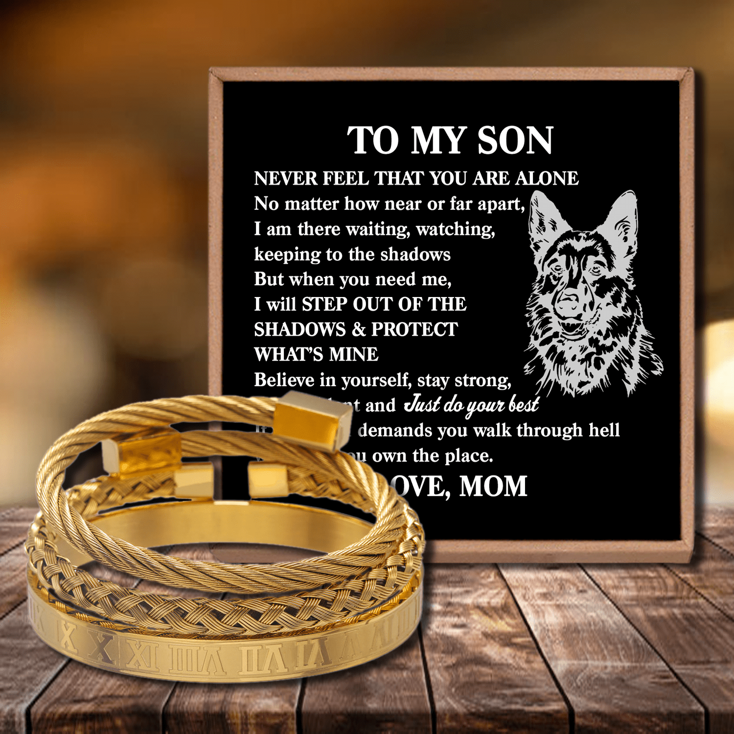 Bracelets Mom To Son - Never Feel That You Are Alone Roman Numeral Bracelet Set Gold GiveMe-Gifts