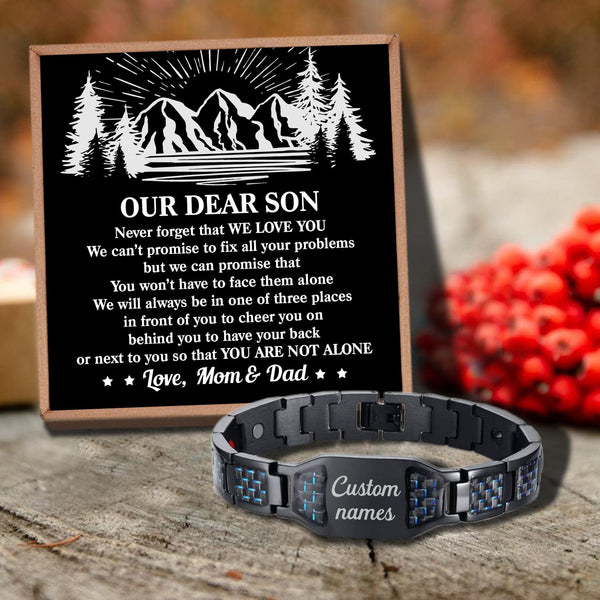 Bracelets For Son To Our Son - You Are Not Alone Customized Bracelet For Men GiveMe-Gifts