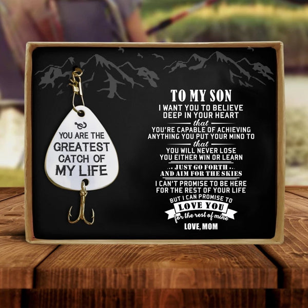 Fishing Hook Mom To Son - You Are The Greatest Catch Of My Life Engraved Fishing Lure GiveMe-Gifts