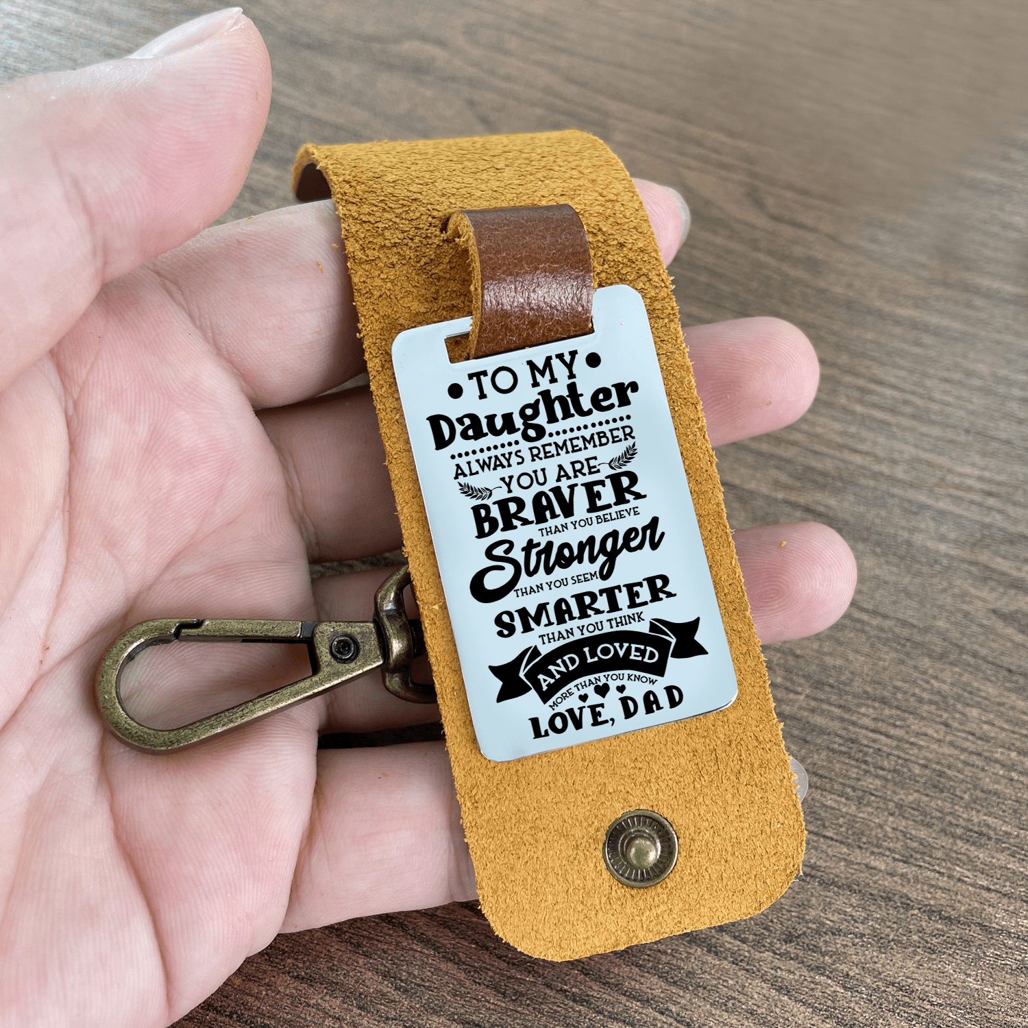 Keychains Dad To Daughter - You Are Loved More Leather Customized Keychain GiveMe-Gifts