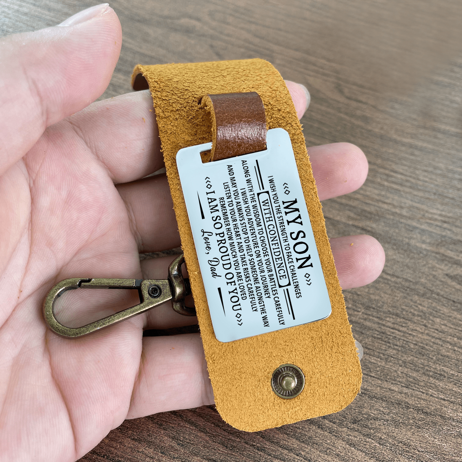 Keychains Dad To Son - I Am So Proud Of You Leather Customized Keychain GiveMe-Gifts