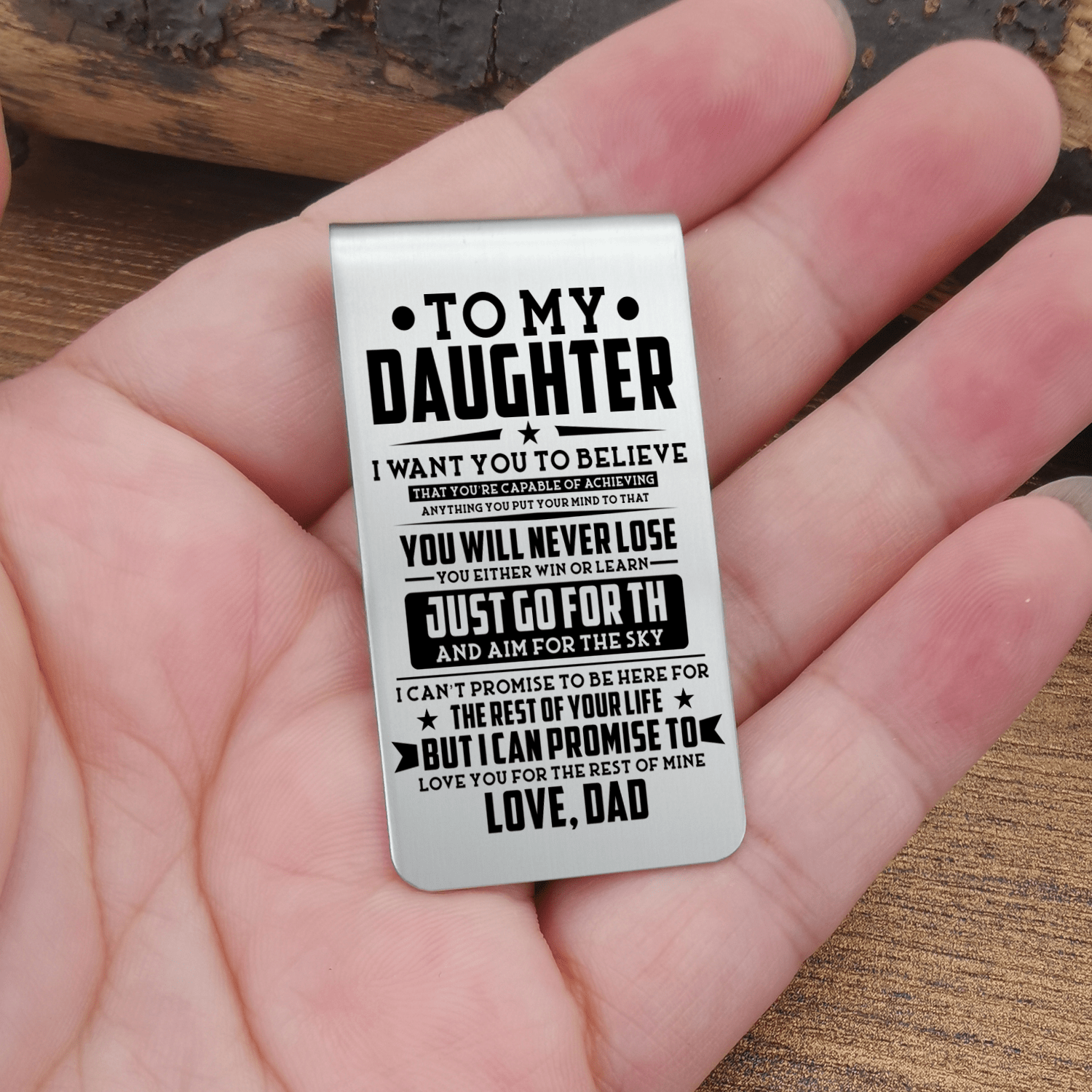 Money Clips Dad To Daughter - You Will Never Lose Engraved Money Clip GiveMe-Gifts