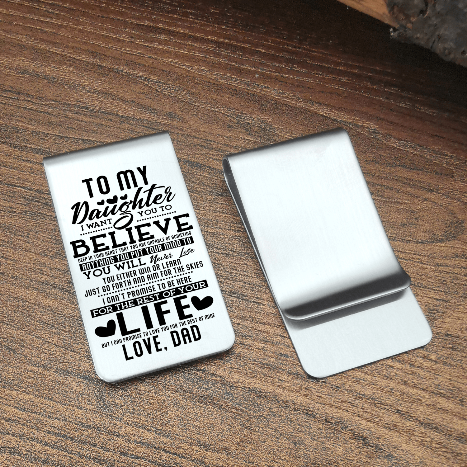 Money Clips Dad To Daughter - You Will Never Lose Engraved Money Clip GiveMe-Gifts