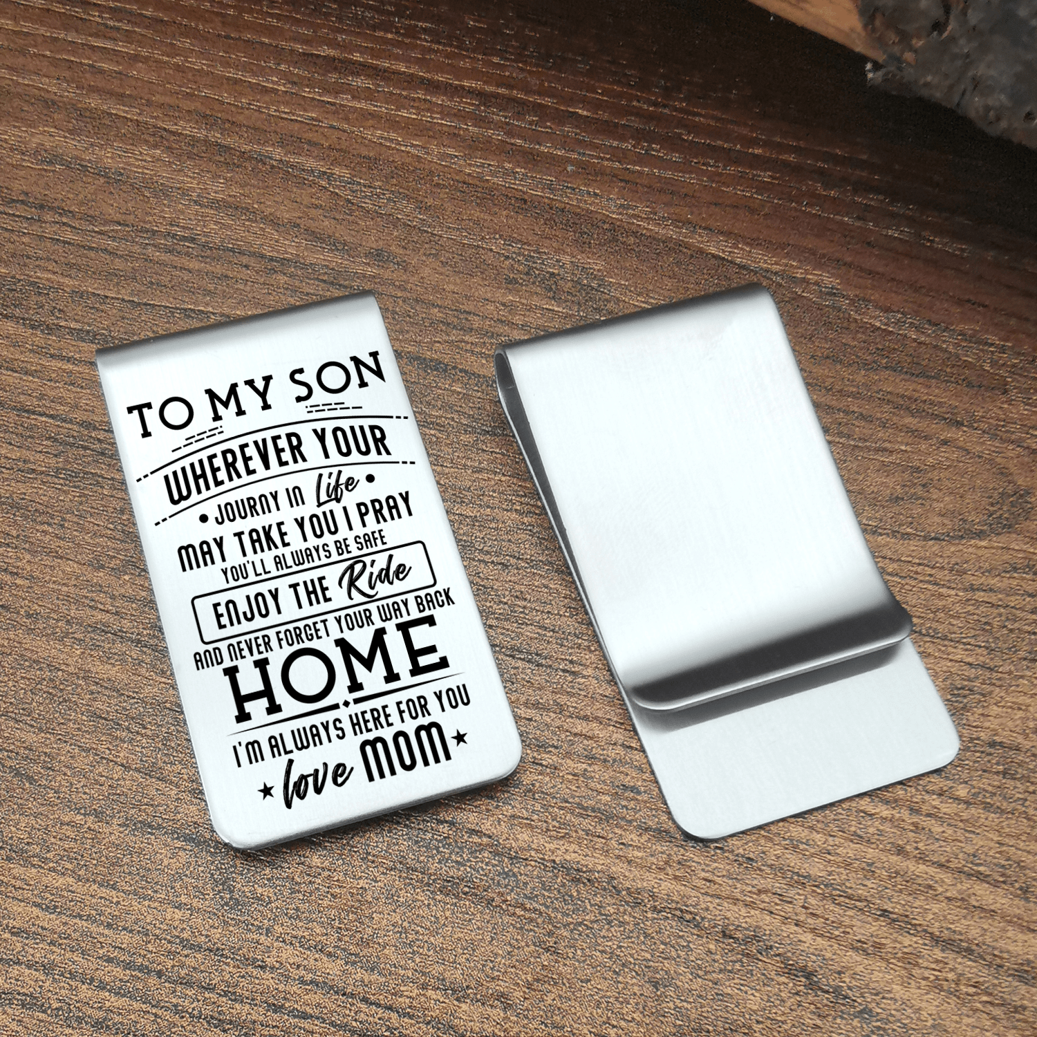 Money Clips Mom To Son - Never Forget Your Way Back Home Engraved Money Clip GiveMe-Gifts