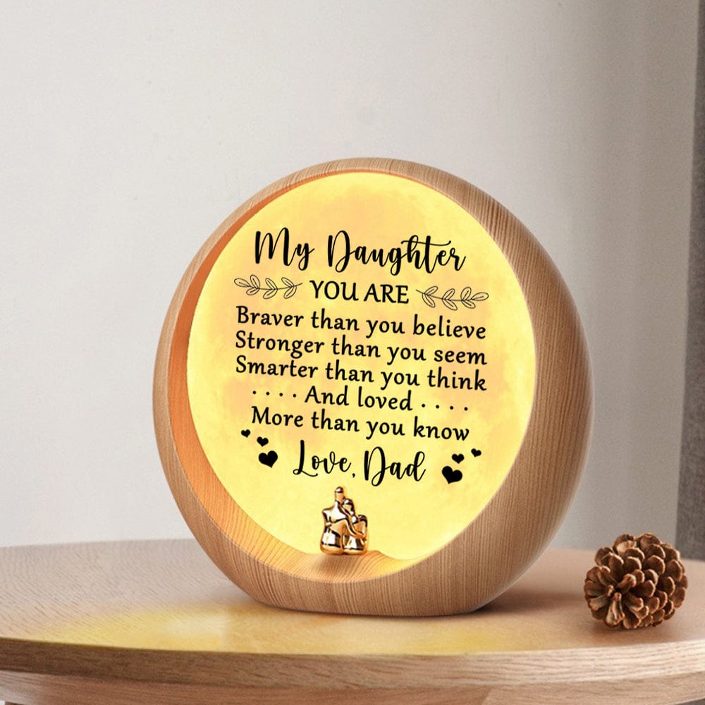 Moon Lamp Dad To Daughter - You Are Loved More Than You Know Engraved Moon Light GiveMe-Gifts