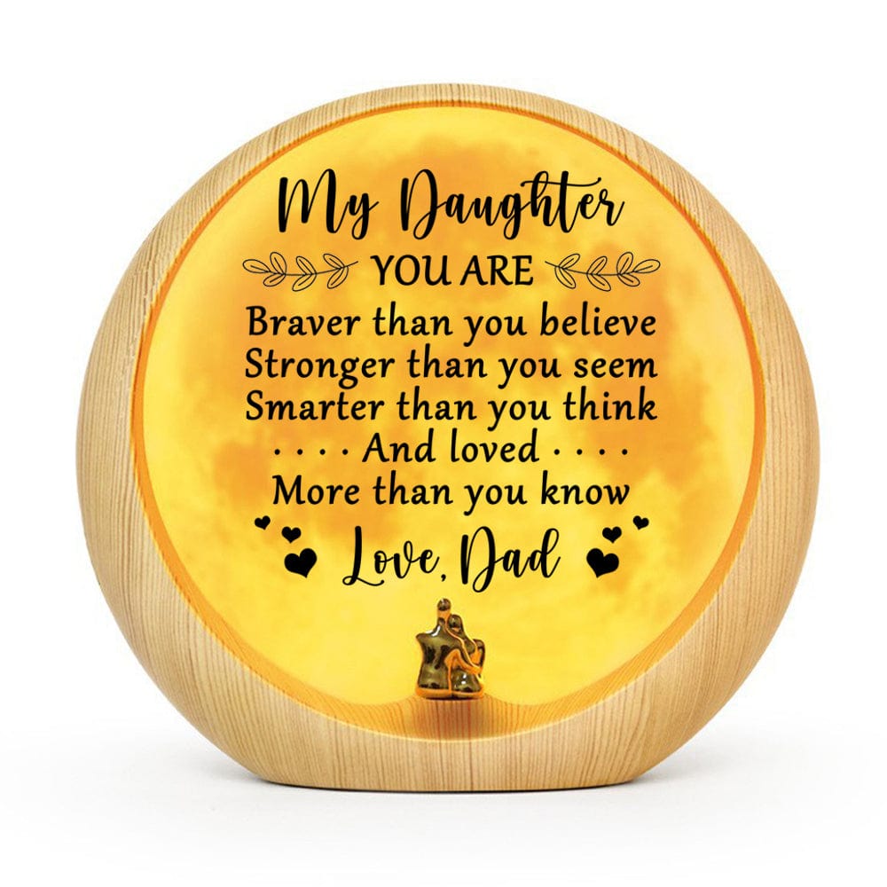 Moon Lamp Dad To Daughter - You Are Loved More Than You Know Engraved Moon Light GiveMe-Gifts