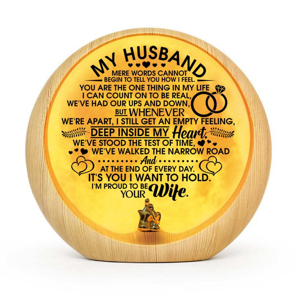 Moon Lamp To My Husband - I Am Proud To Be Your Wife Engraved Moon Light GiveMe-Gifts